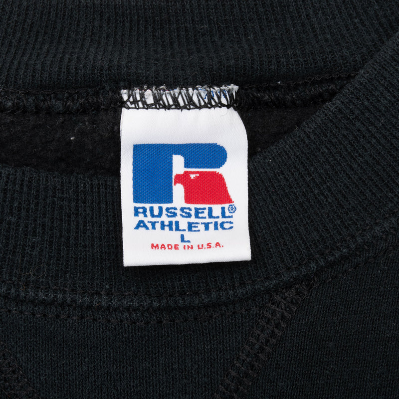 Vintage Russell Athletic Black Blank Sweatshirt 1990S Size Large Made In Usa