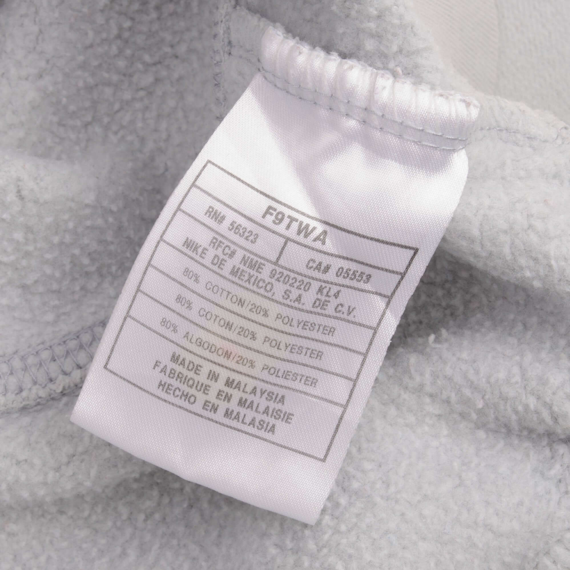 Vintage Nike Swoosh Embroidered Gray Sweatshirt 1990S Size 2XL