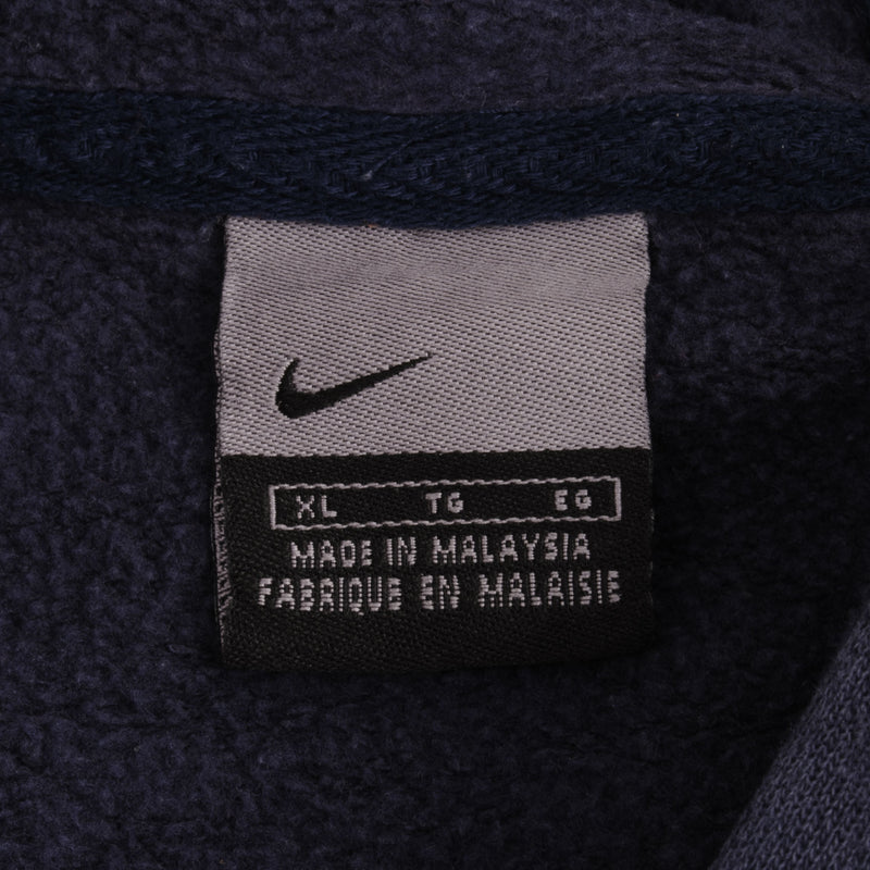 Vintage Nike Shoulder Logo Navy Blue Hoodie Sweatshirt 2000S Size XL