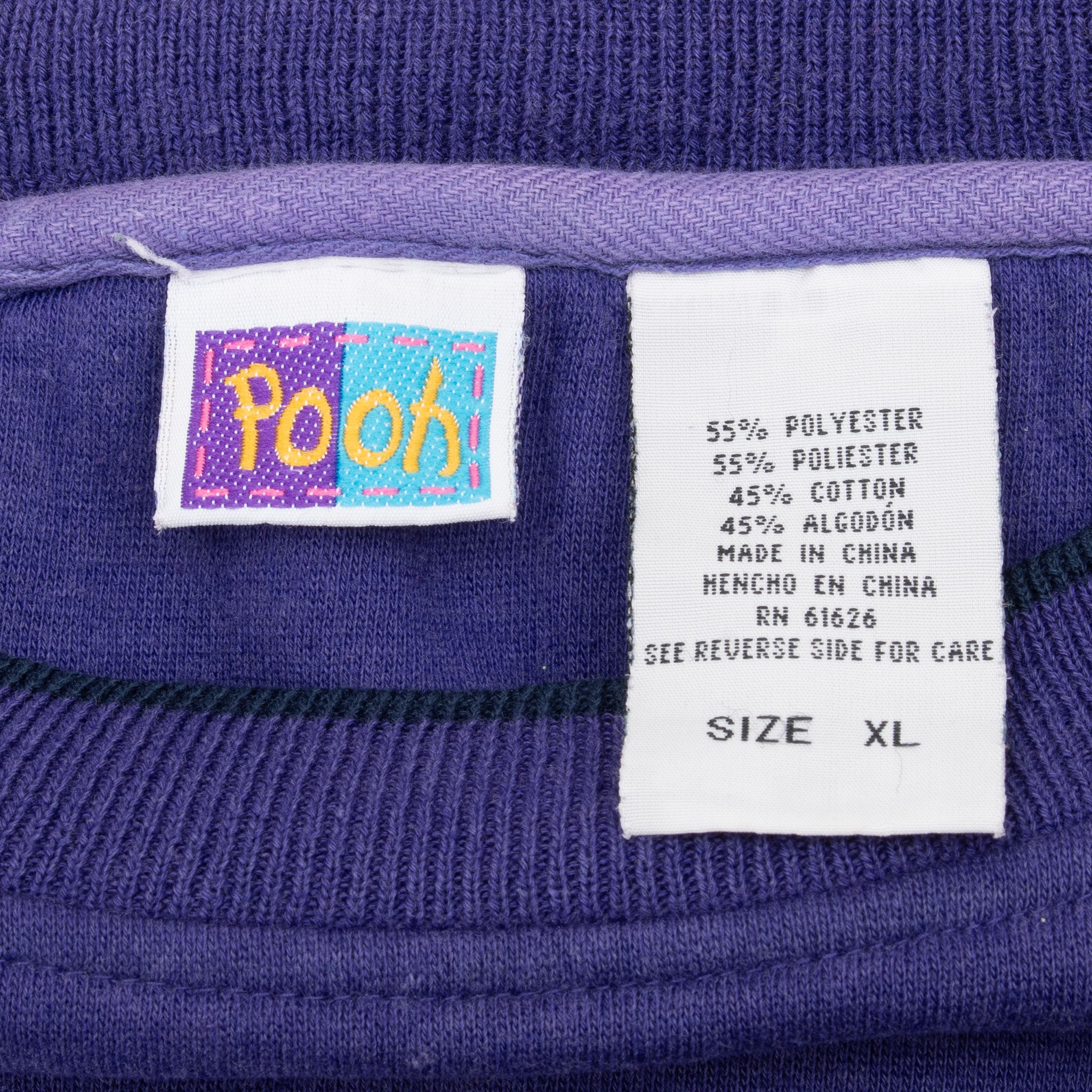 Vintage Disney Winnie The Pooh Embroidered 1990S Sweatshirt Size XL Made In Usa