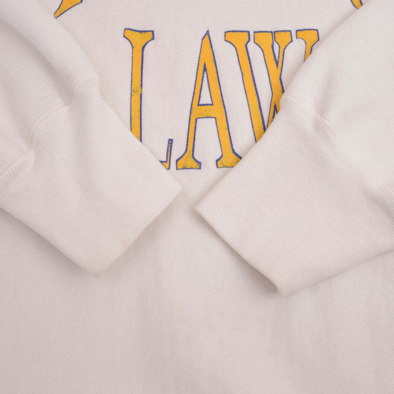 Vintage Champion Reverse Weave Hofstra Law White Sweatshirt 1980S Size XL Made In USA