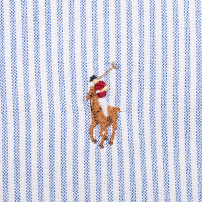 Vintage Ralph Lauren Blue White Striped Shirt 1990S Size 2XL