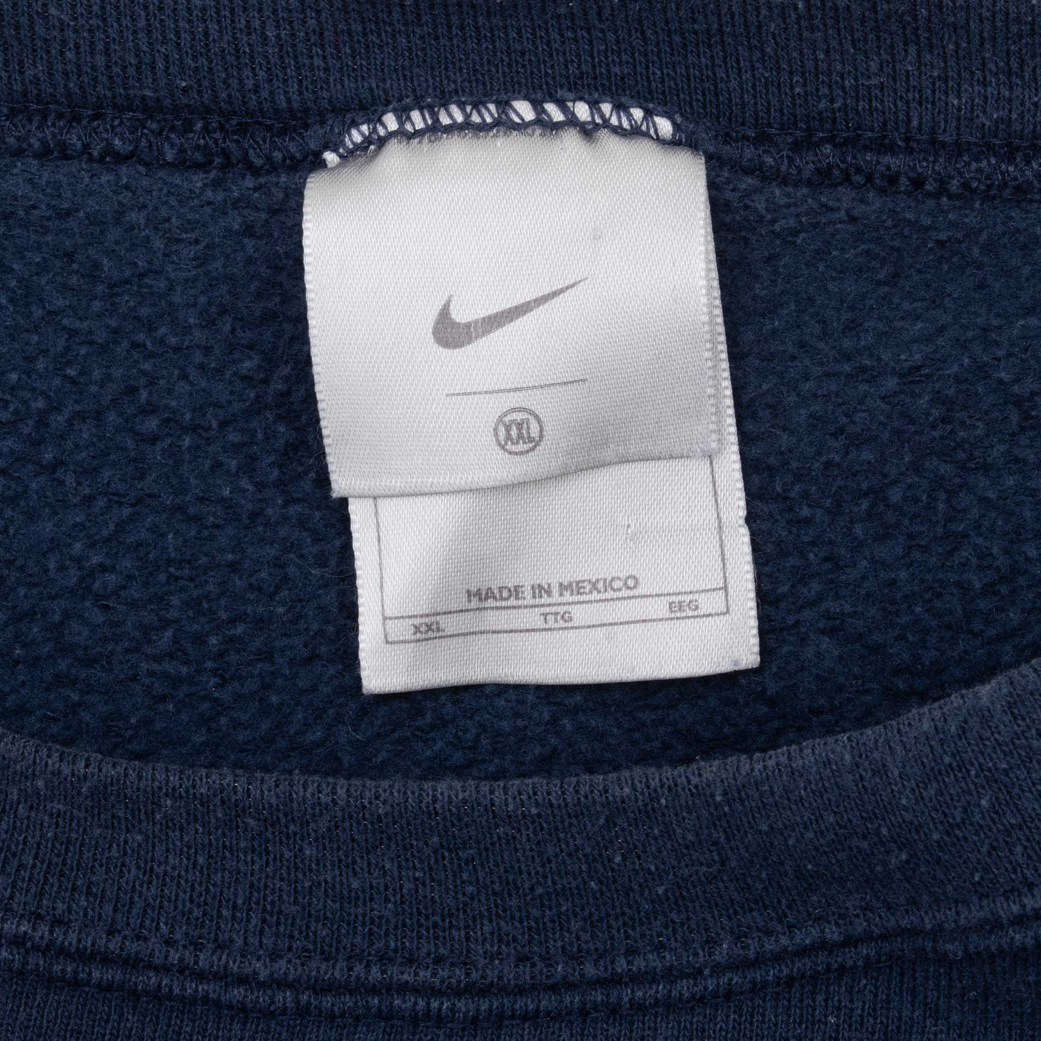 Vintage Nike Classic Swoosh Navy Blue Sweatshirt 2000S Size 2XL