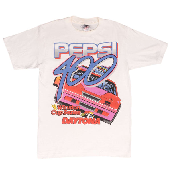 Vintage Nascar Pepsi 400 Winston Cup Series 1991 Tee Shirt Size Small Made In USA With Single Stitch Sleeves