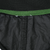 Interior collar detail of black Nike windbreaker with green trim and center seam