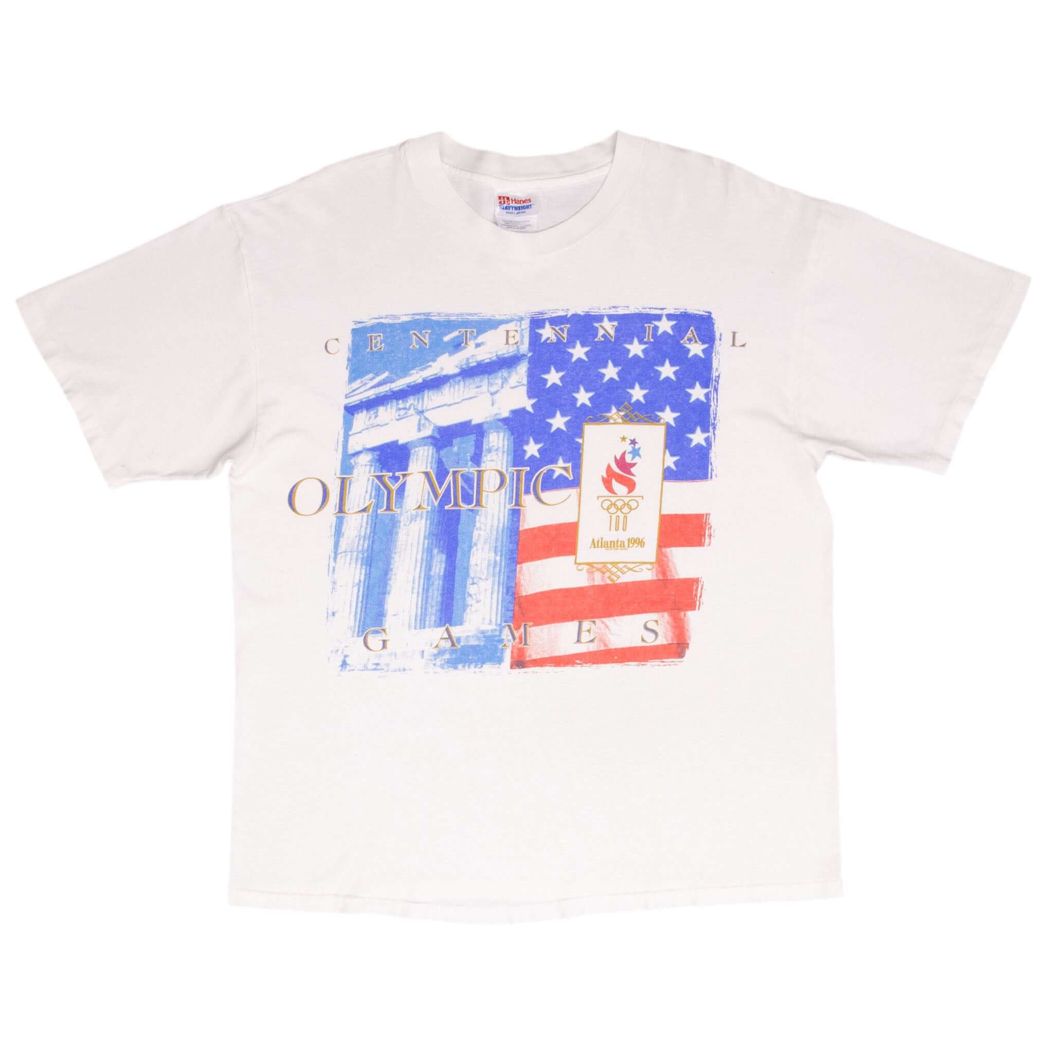 Vintage Atlanta Centennial Olympic Games 1996 Tee Shirt Size Large With Single Stitch Sleeves