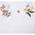Close-up of embroidered red and orange flowers with blue and purple butterflies on the shirt back