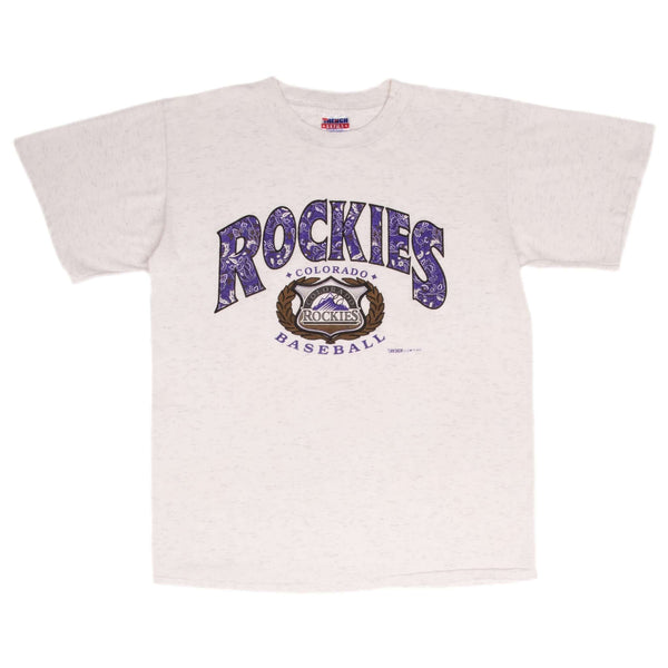 Vintage Mlb Colorado Rockies 1993 Tee Shirt Size Large Made In USA With Single Stitch Sleeves