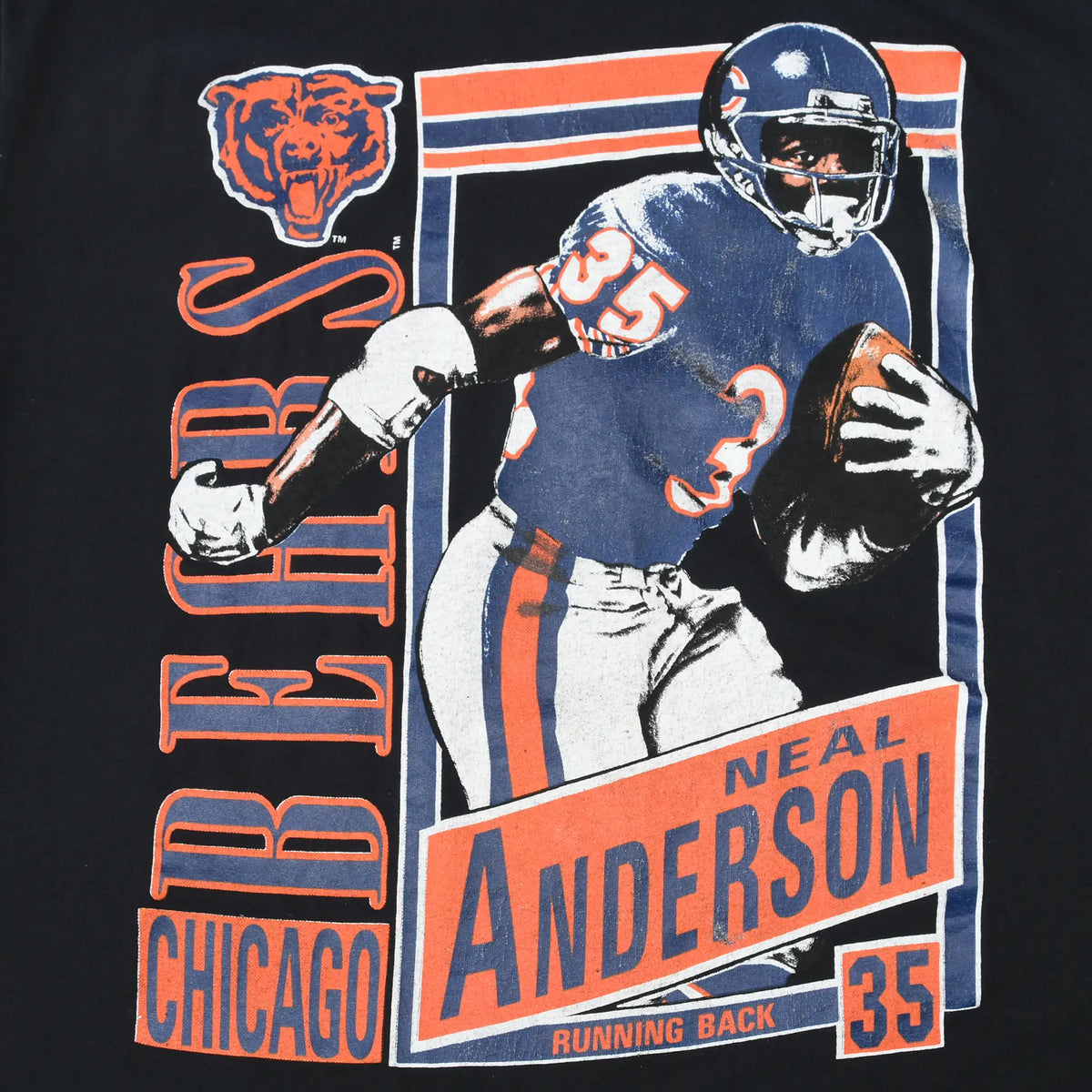 Close-up of Neal Anderson number 35 running with the ball on Chicago Bears front print