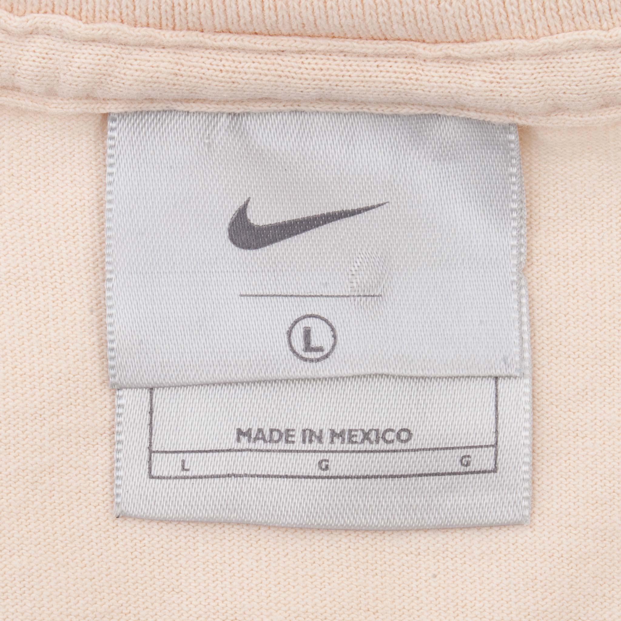 Vintage Nike Classic Swoosh Beige Tee Shirt 2000S Size Large