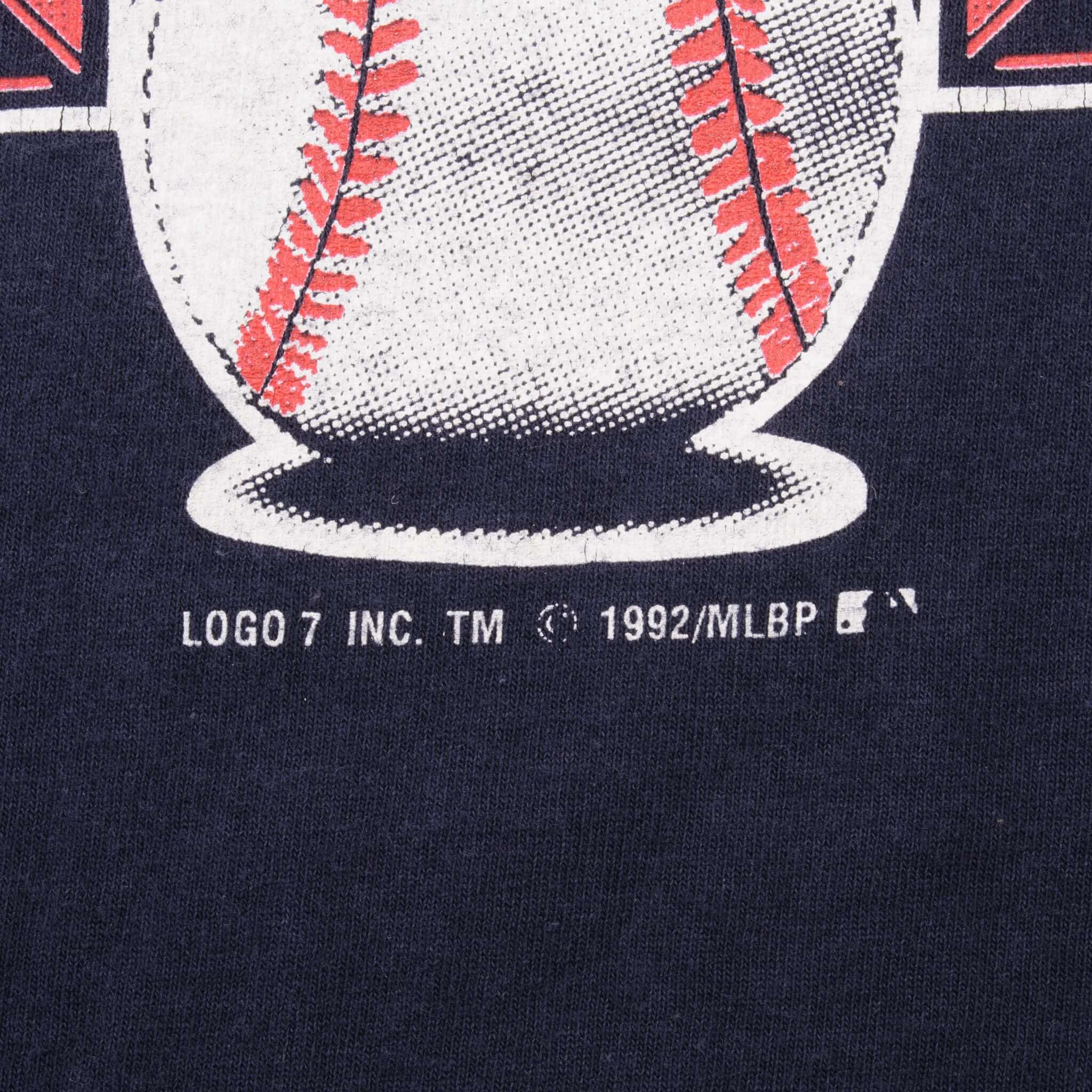 Vintage MLB Atlanta Braves 1992 Logo 7 Tee Shirt Size XL With Single Stitch Sleeves