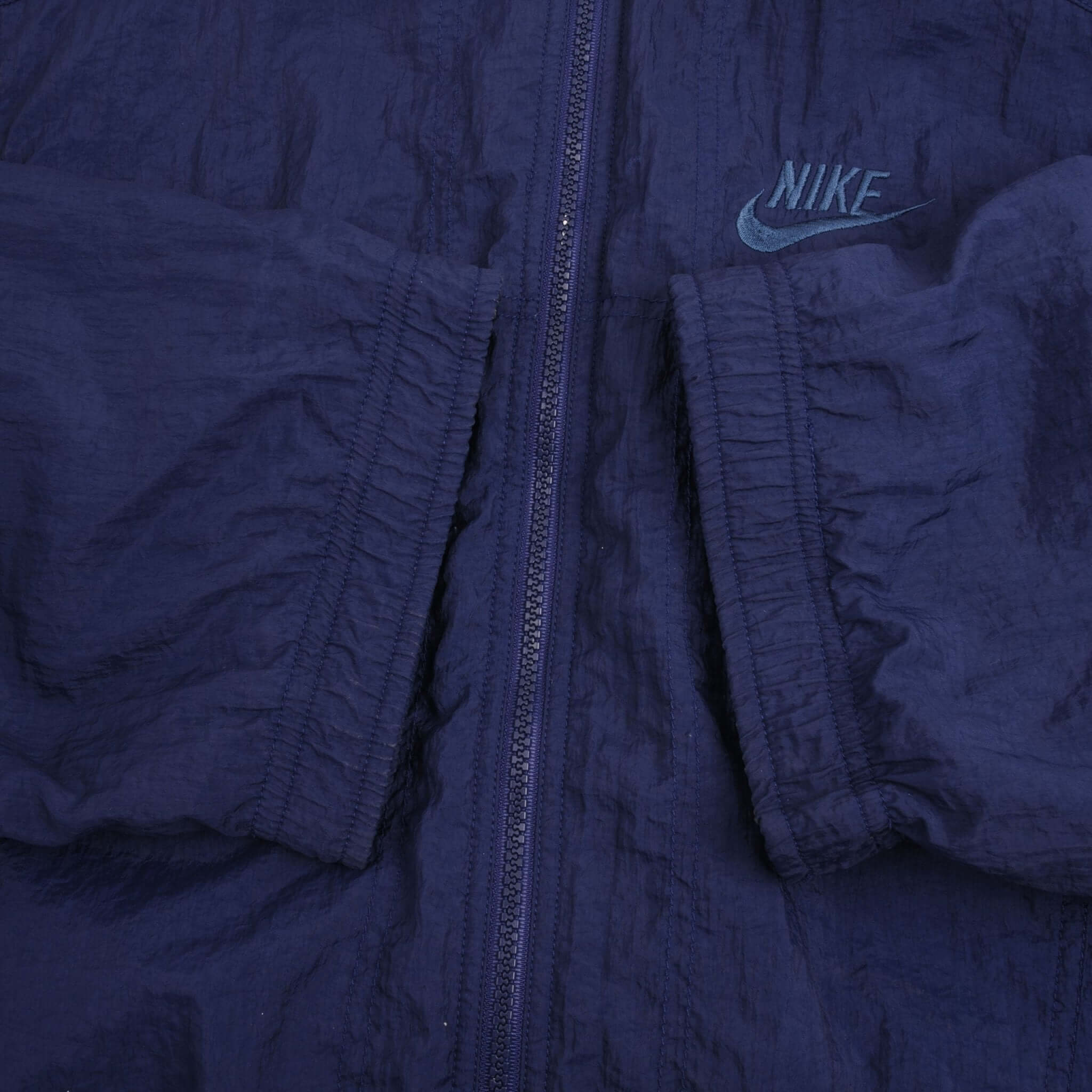 Vintage Nike Air For Foot Locker Windbreaker Nylon Navy Blue Jacket 1990S Size Large