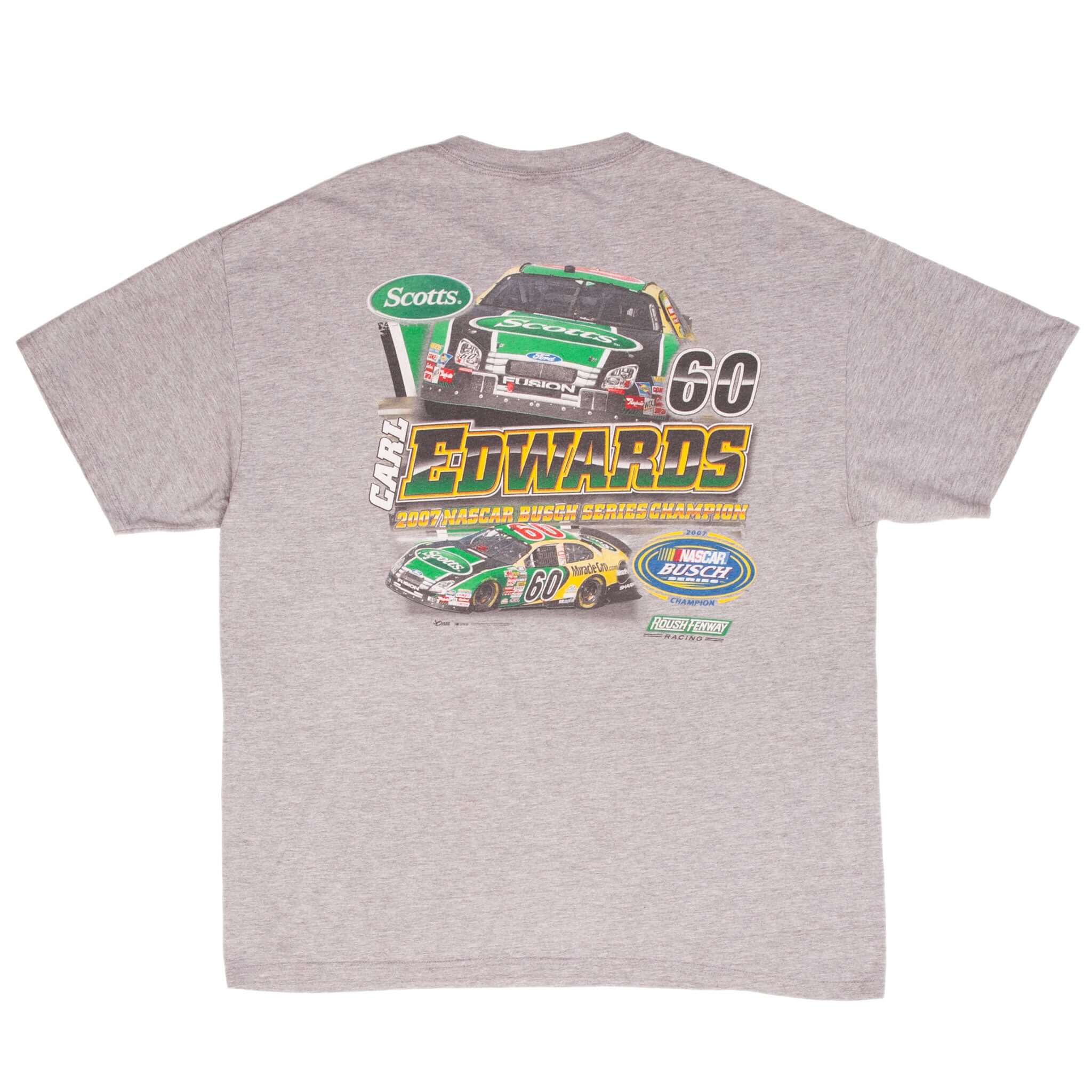Vintage Nascar Carl Edwards Busch Series Champion 2007 Tee Shirt Size XL