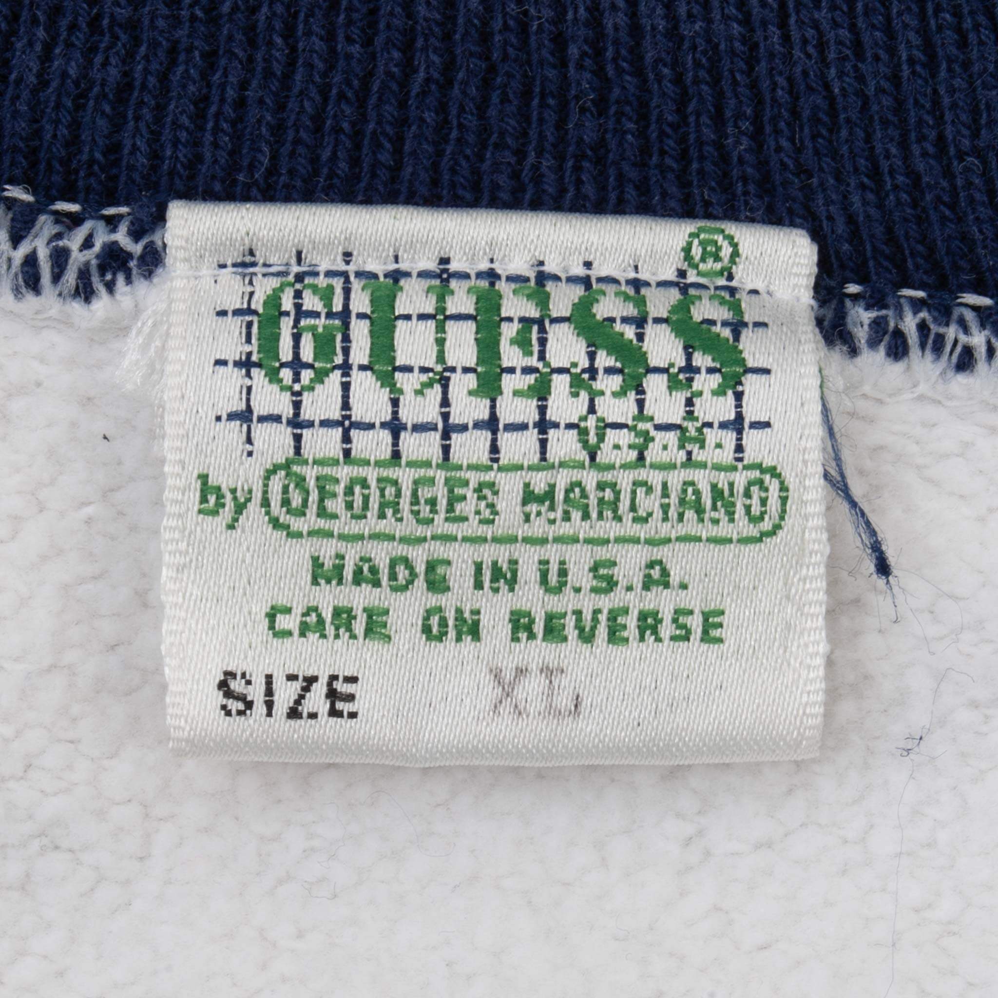 Vintage Guess Jeans by George Marciano Embroidered Sweatshirt 1990S Size XL Made In USA