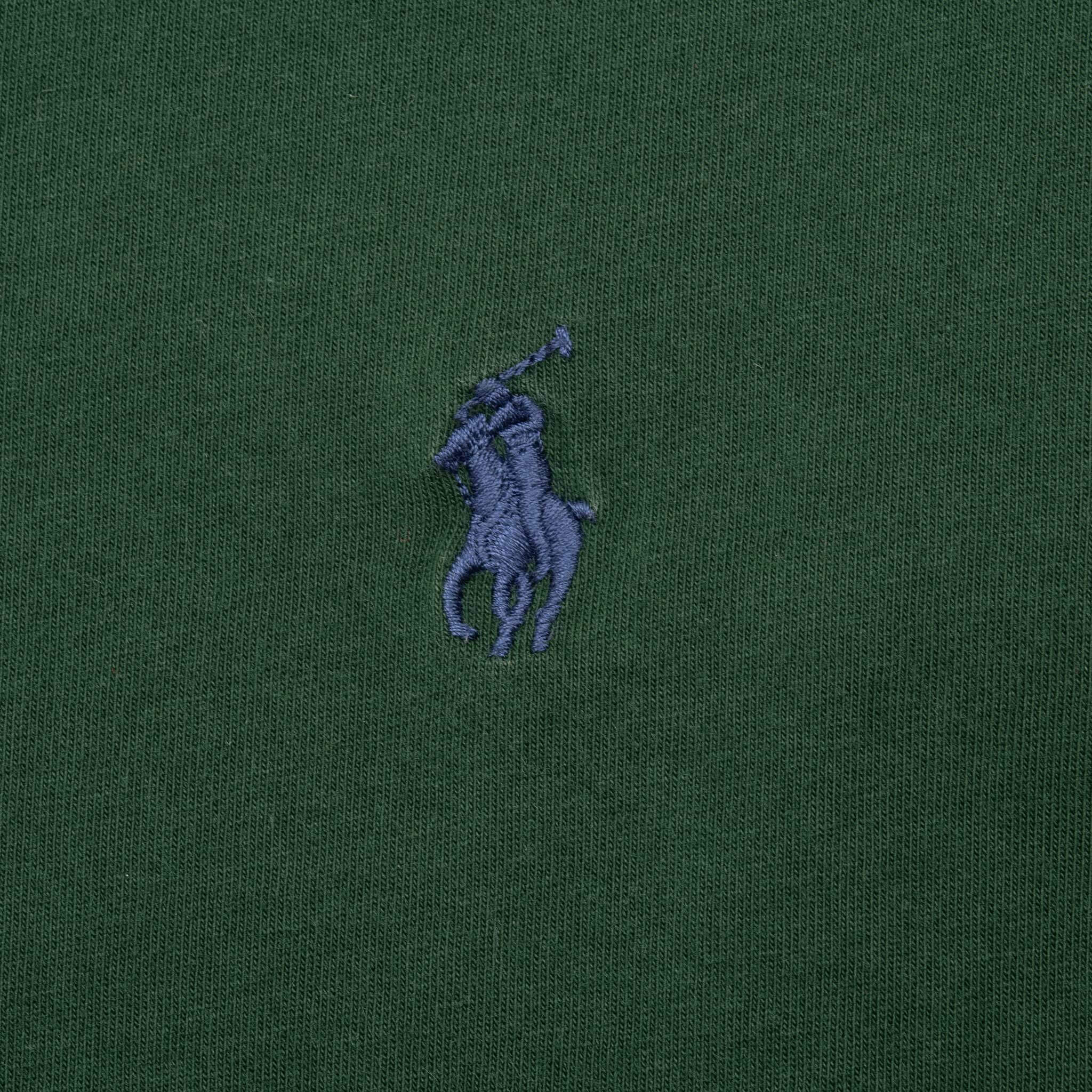 Vintage Polo Ralph Lauren Green Classic Tee Shirt 1990S Size Medium With Single Stitch Sleeves