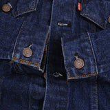 Beautiful Levis Type 3 Jacket 2 pockets Single Stitch With a Very Dark Wash Made in USA. Back Button #527