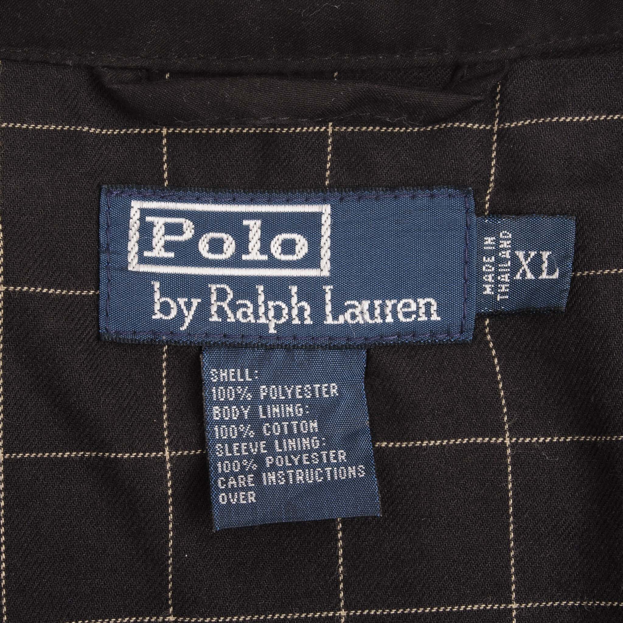 Vintage Polo Ralph Lauren Black Harrington Golf Jacket 1990S Size XL