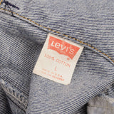 Beautiful Vintage Levis Type 3 Jacket With a Medium Wash 4 Pockets 1980S Made In USA Size Large. Back Button #74