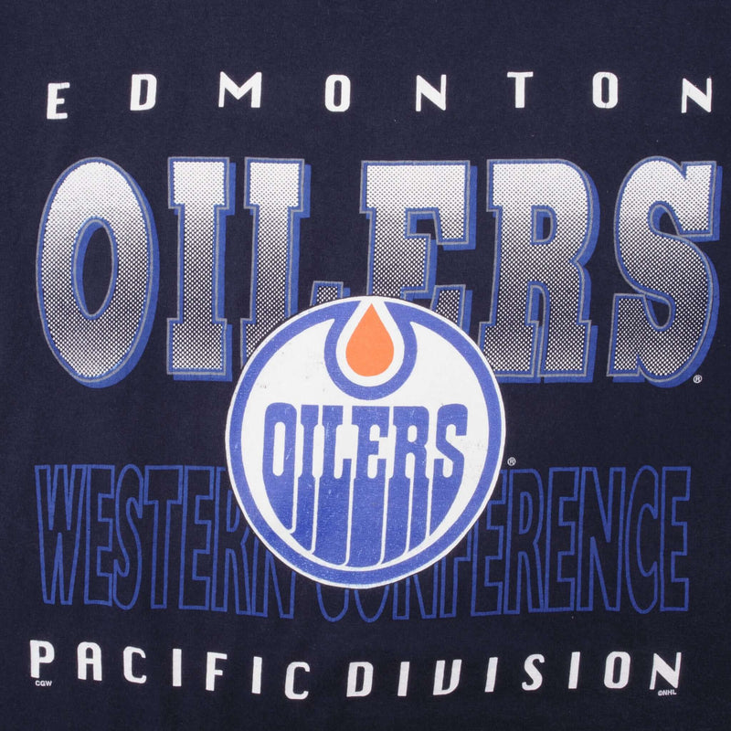 Vintage NHL Edmonton Oilers 1990S Tee Shirt Size Medium Made In Canada