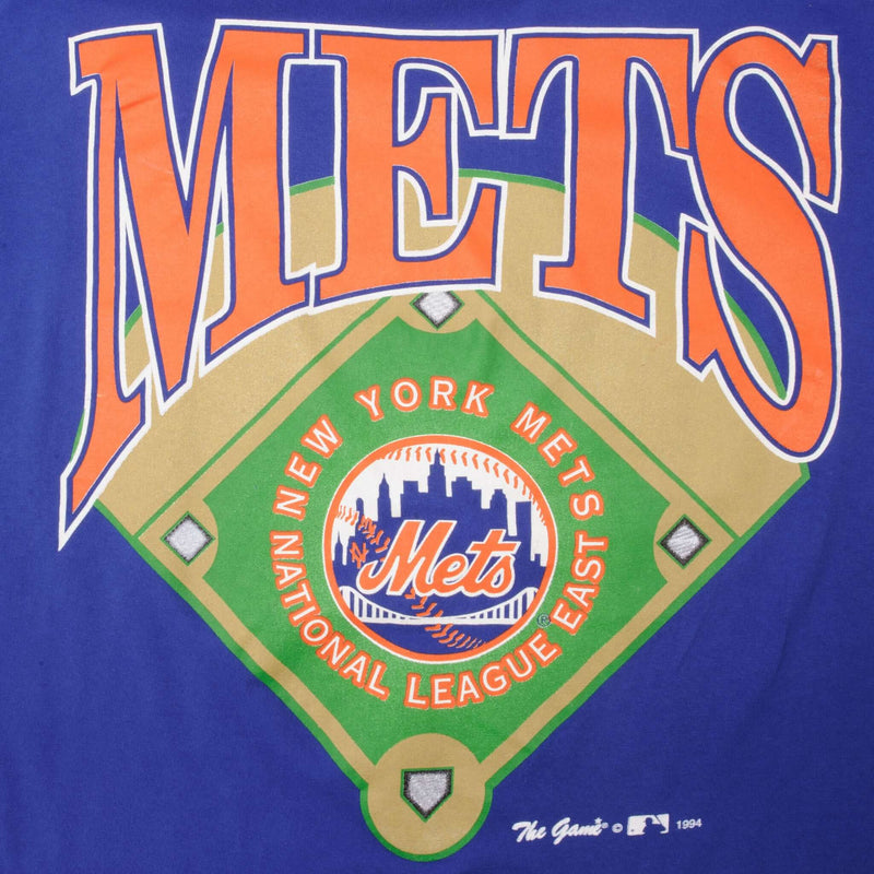 Vintage Blue Champion MLB New York Mets Tee Shirt 1994 Size XL With Single Stitch. 