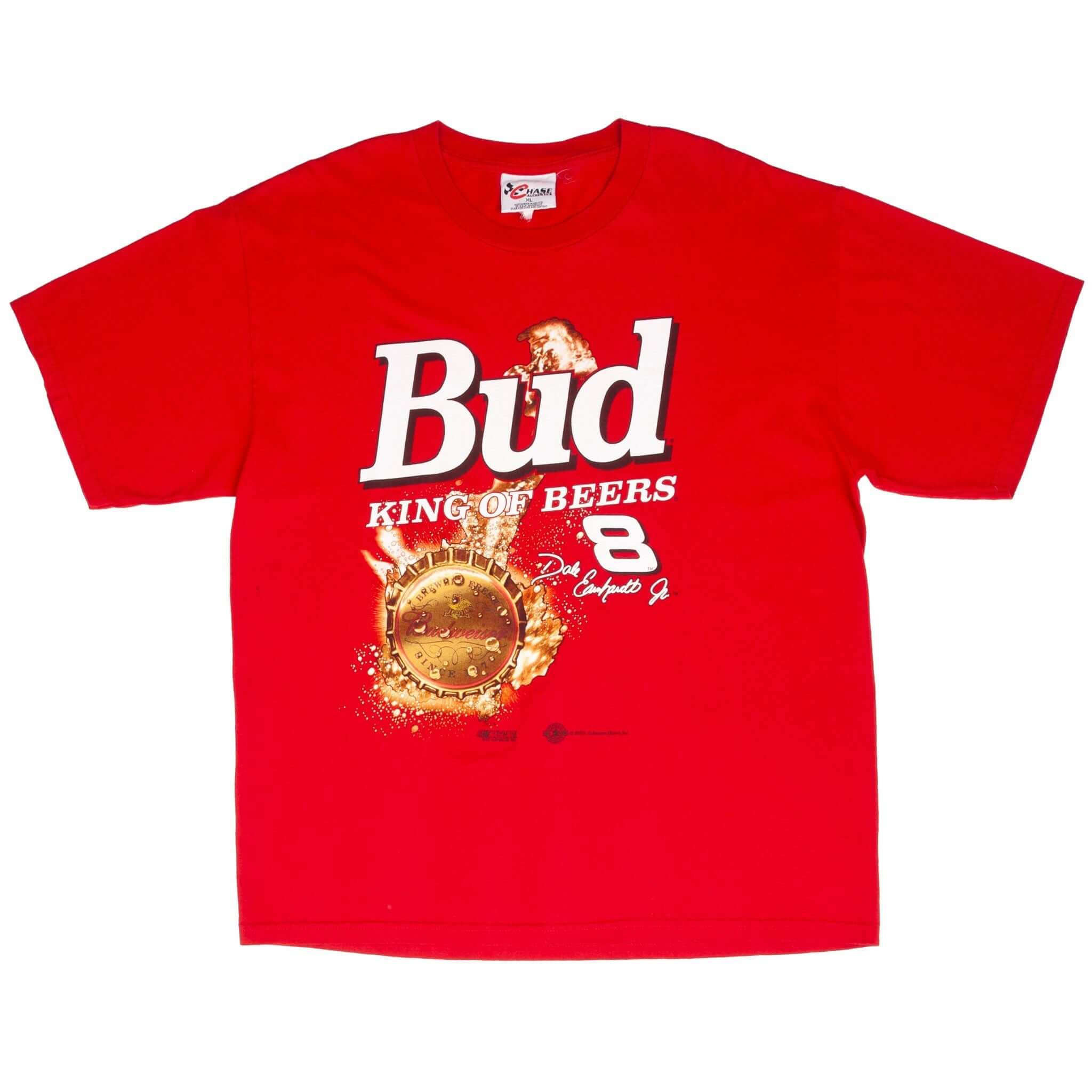 Vintage Nascar Dale Earnhardt Jr Bud King Of Beer 2000 Tee Shirt Size XL