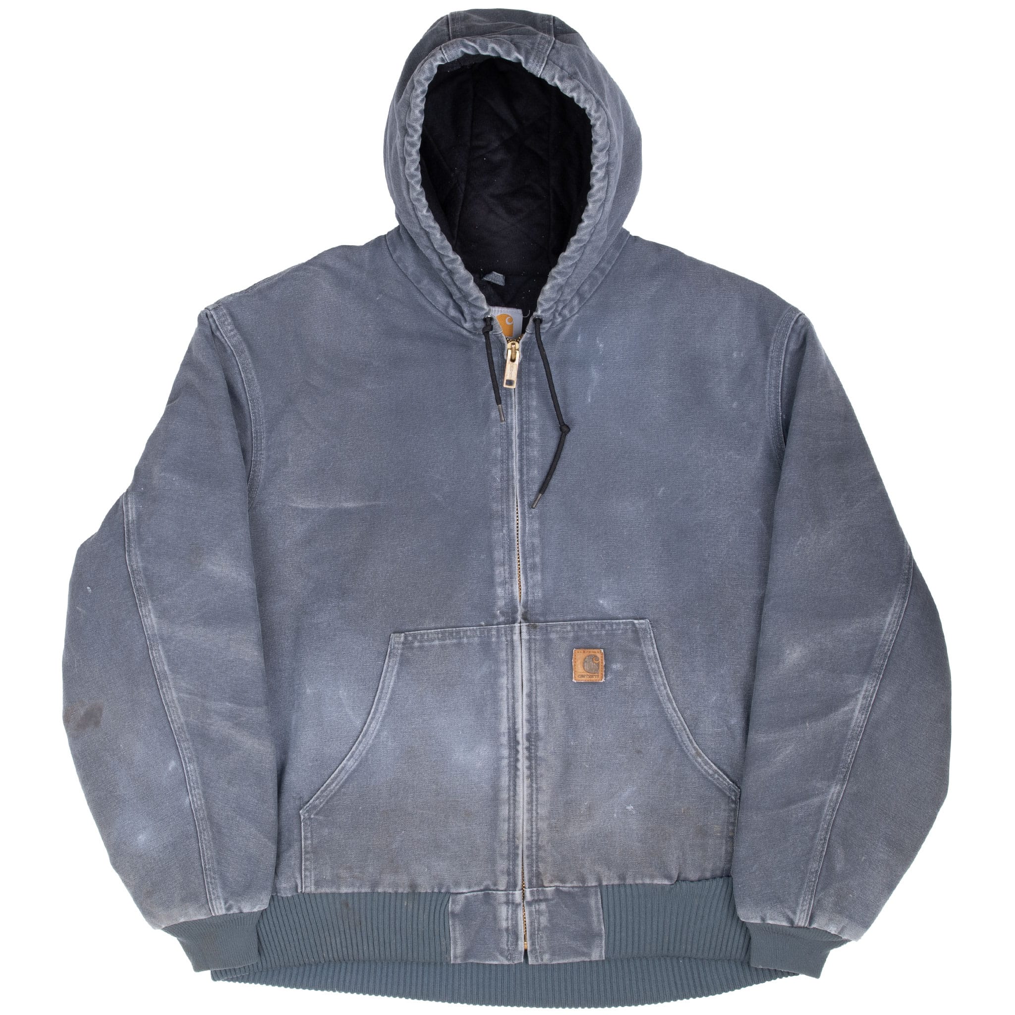 VINTAGE CARHARTT GREY J130 STM ACTIVE JACKET WITH HOOD 2008 XL