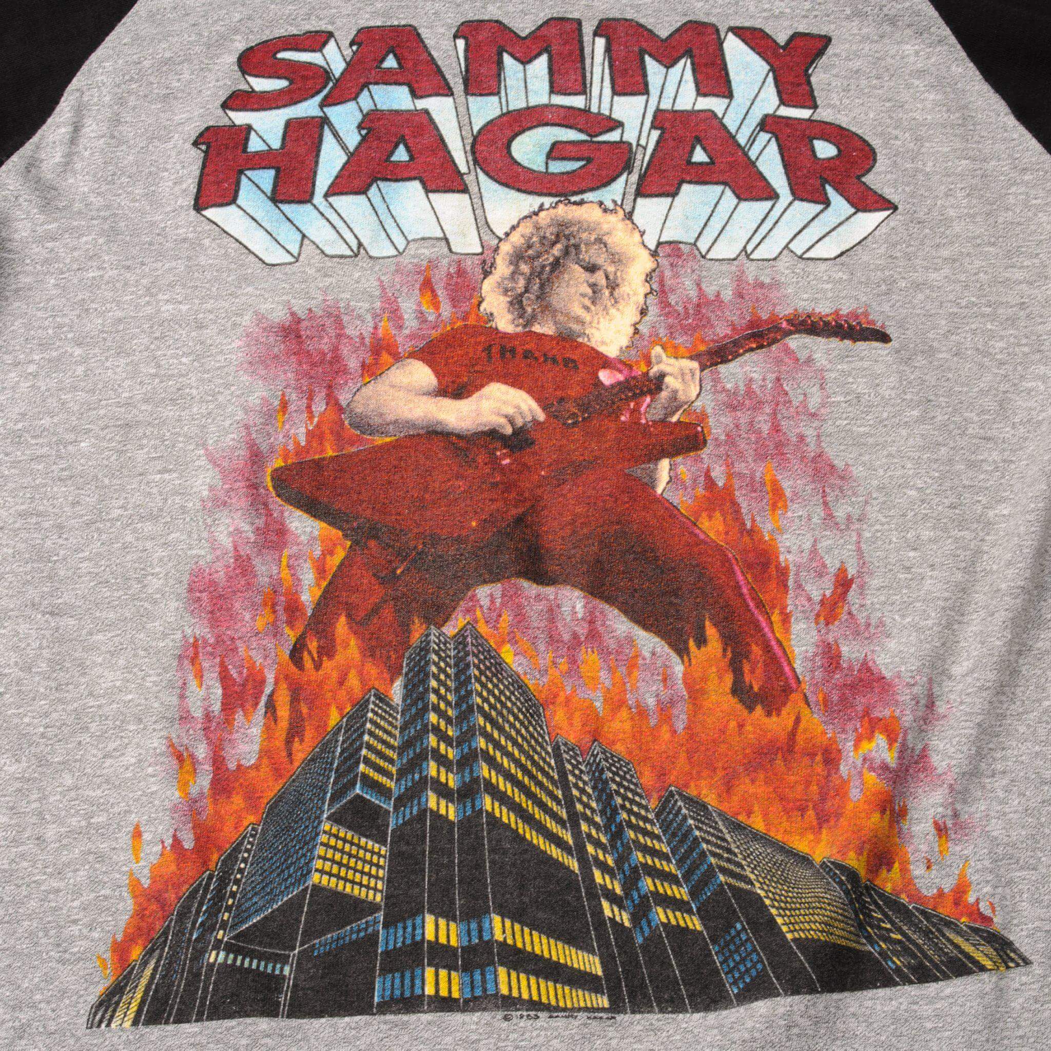 VINTAGE SAMMY HAGAR RAGLAN TEE SHIRT 1983 SIZE SMALL MADE IN USA