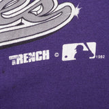 Vintage Purple MLB Colorado Rockies Tee Shirt 1991 Size Medium Made In USA With Single Stitch Sleeves