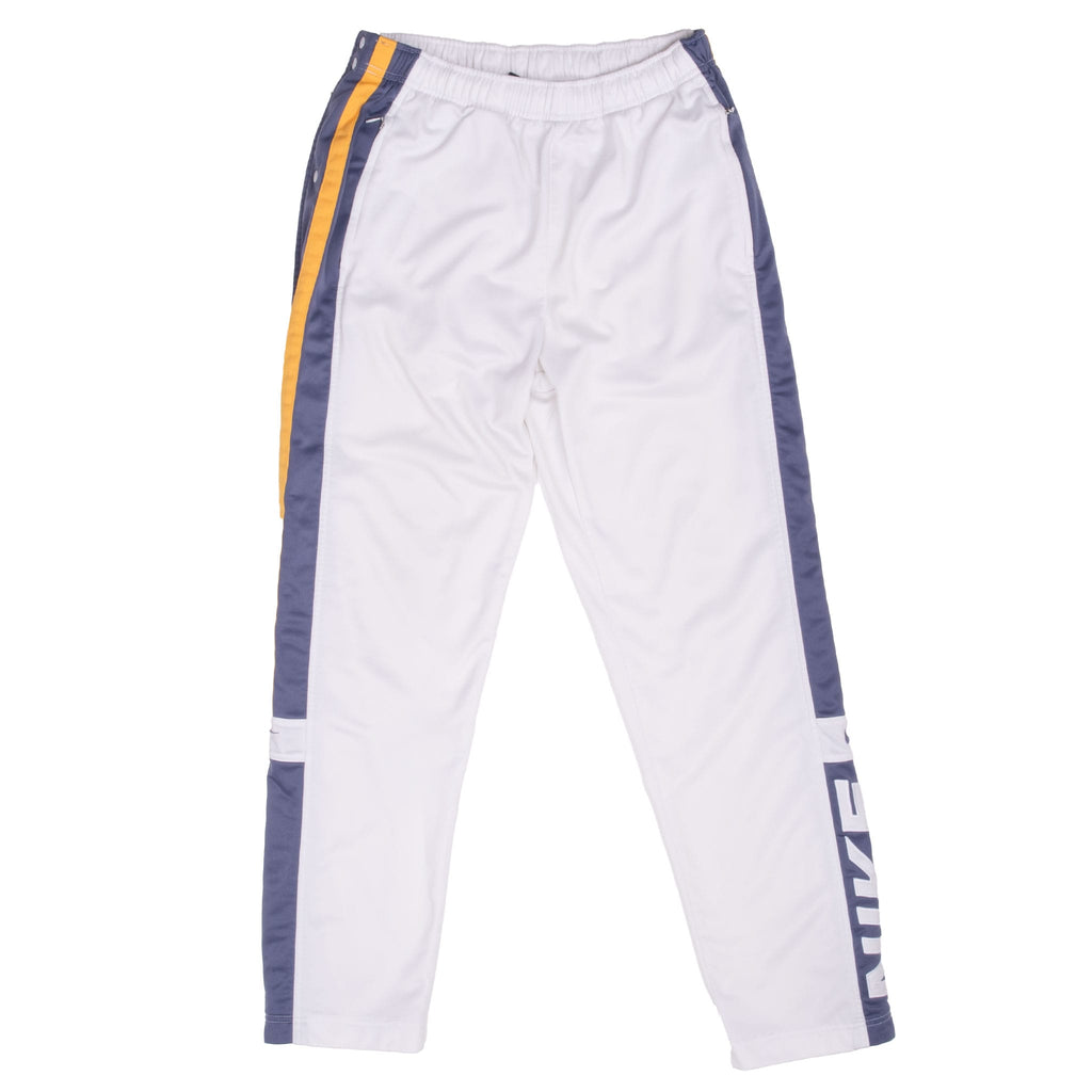 VINTAGE NIKE SNAP BUTTONS WHITE TRACK PANTS 1990S SIZE SMALL