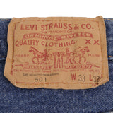 Beautiful Indigo Levis 501 Jeans 1980S Made in USA with Medium Wash Size on Tag 33X32 Actual Size 32X29 Back Button #501
