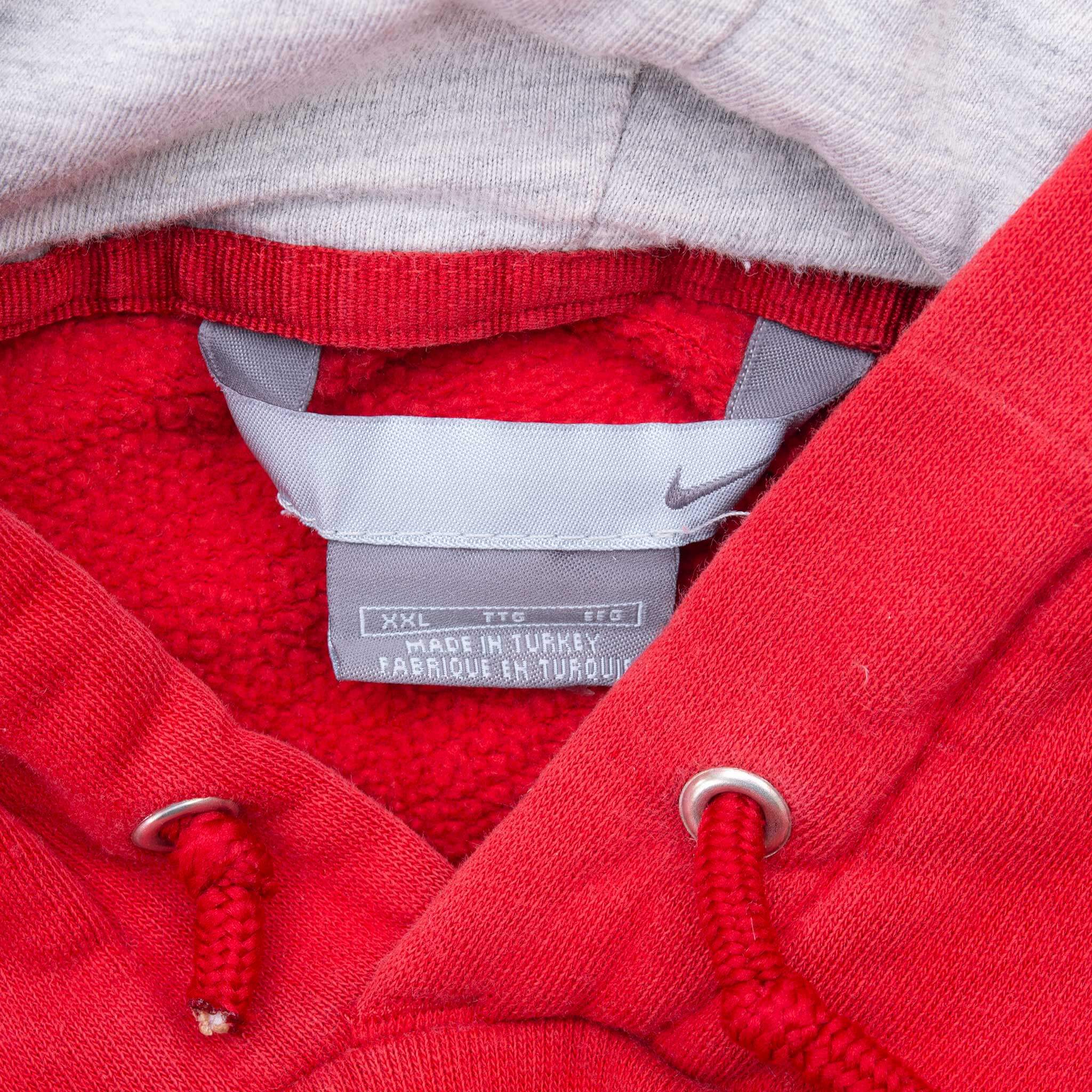 VINTAGE NIKE SPELLOUT RED HOODIE SWEATSHIRT 2000S SIZE 2XL