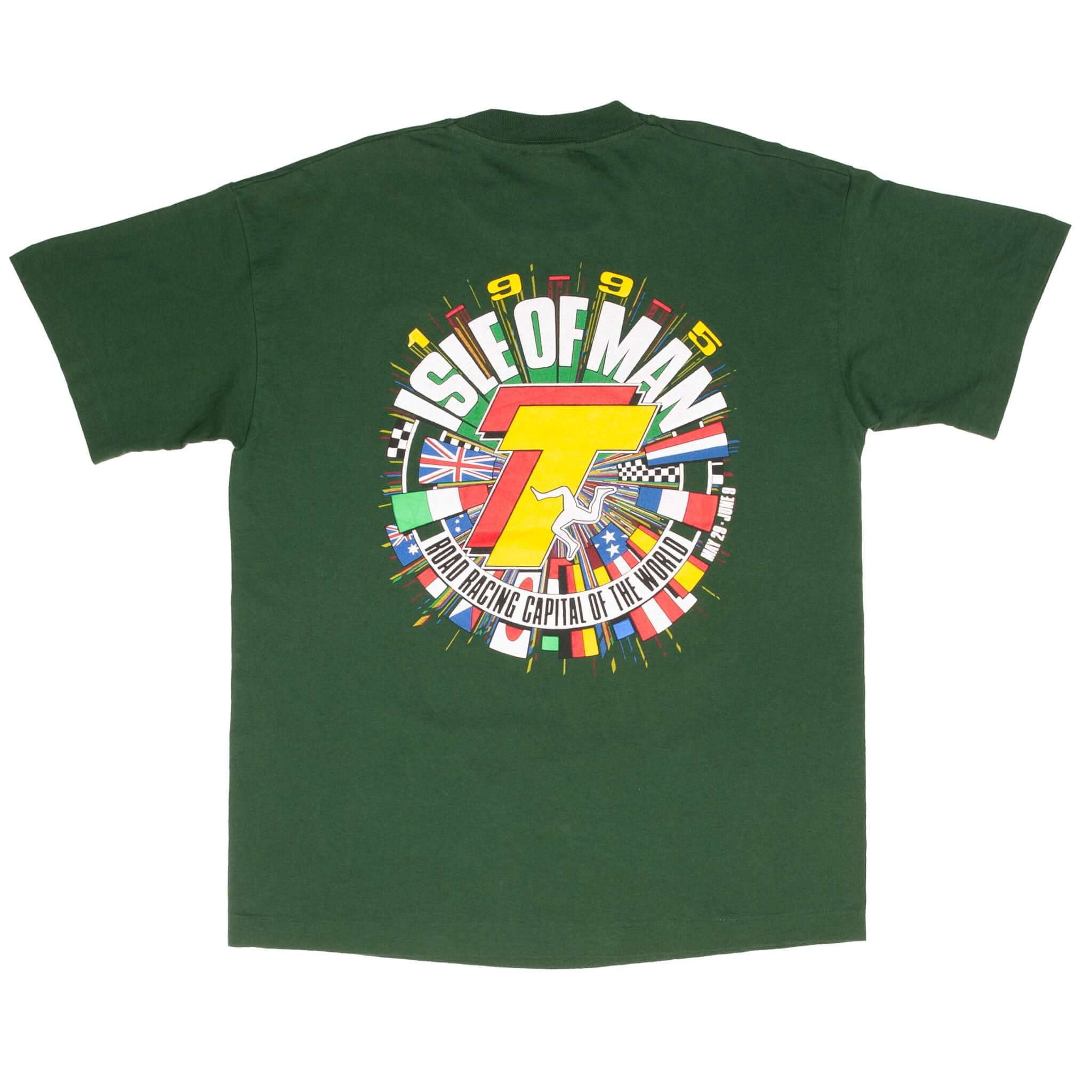 Vintage Moto Gp Isle Of Man Tourist Trophy 1995 Tee Shirt Size Large With Single Stitch Sleeves