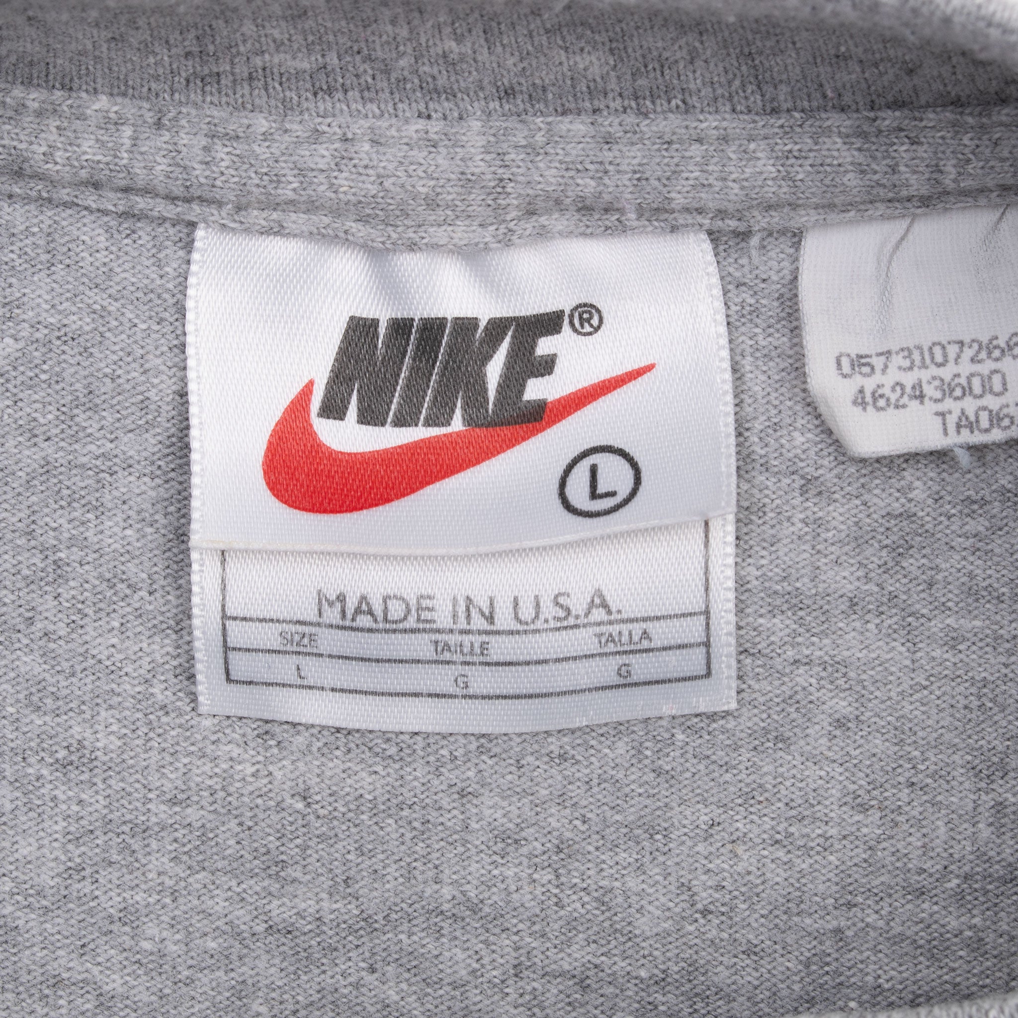 Vintage Nike Long Sleeve Turtle Neck Grey Tee Shirt 1990S Size Large