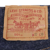 Beautiful Indigo Levis 501 Jeans 1980S Made in USA with Very Dark Wash Size on Tag 32X38 Actual Size 30X35 Back Button #524