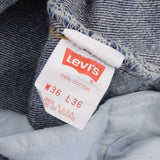 Beautiful Indigo Levis 501 Jeans 1980S Made in USA with Very Dark Wash wash Size on Tag 36X36 Actual Size 35X36 Back Button #515
