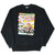 Black crewneck sweatshirt shown flat with Lernerville Silver Cup III '94 racing print