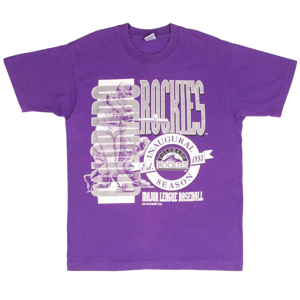 Vintage Mlb Colorado Rockies Inaugural Season 1993 Tee Shirt Size Medium Made In Usa With Single Stitch Sleeves