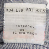 Beautiful Indigo Levis 501 Jeans 1990S Made in USA with Very Dark Wash wash Size on Tag 34X36 Actual Size 33X36 Back Button #501