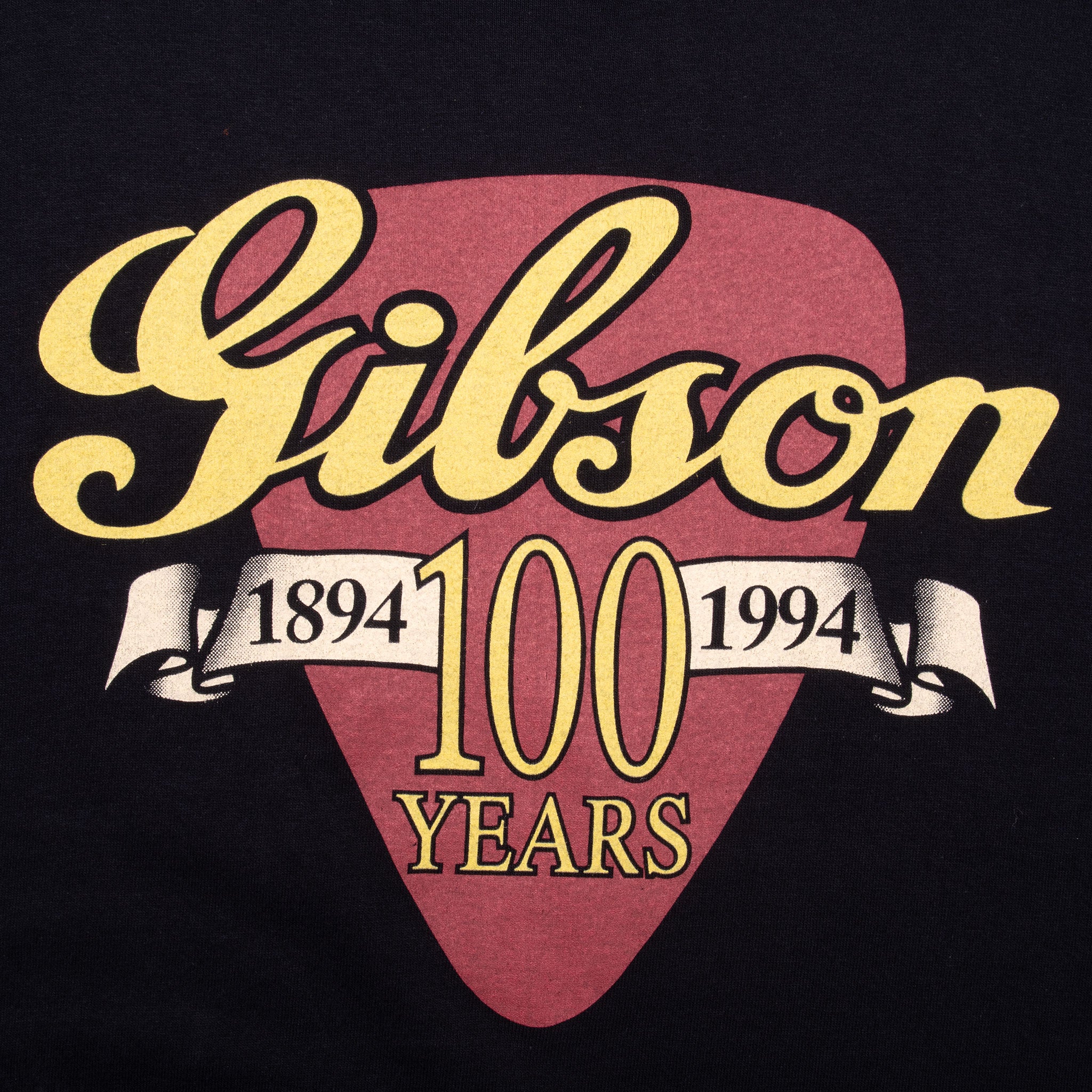 Vintage Gibson Guitars 100 Years Anniversary Tee Shirt 1994 Size Medium Made In Usa With Single Stitch Sleeves