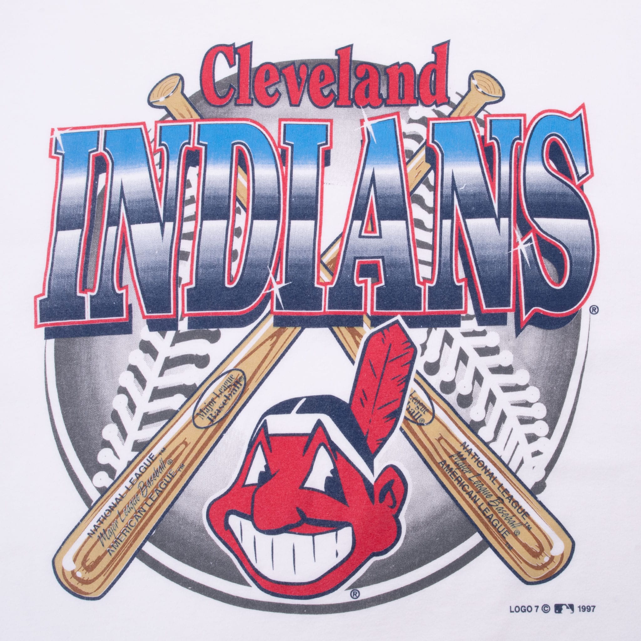 VINTAGE MLB CLEVELAND INDIANS 1997 TEE SHIRT SIZE XL