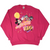 Full front view of pink Disney sweatshirt featuring Mickey Mouse and Happy New Year 1995 print