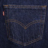Beautiful Indigo Levis 501 Jeans 1990S Made in USA with Very Dark Wash Size on Tag 32X38 Actual Size 31X36 Back Button #524