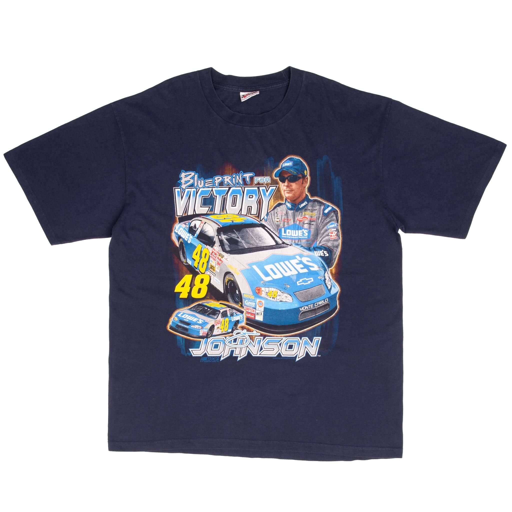 Vintage Nascar Jimmie Johnson Lowe's Tee Shirt 2003 Size XL