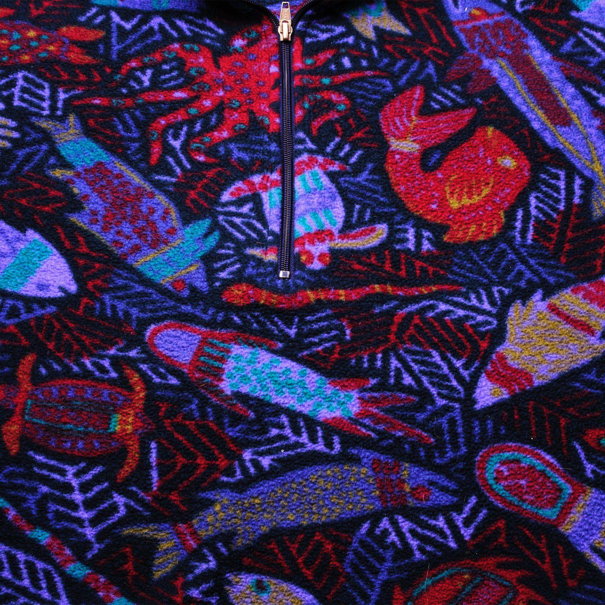 VINTAGE PATAGONIA SEA CREATURE FLEECE QUARTER ZIP SWEATSHIRT 1990s SIZE LARGE MADE IN USA