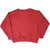 Back of plain burgundy crewneck sweatshirt with ribbed cuffs and hem