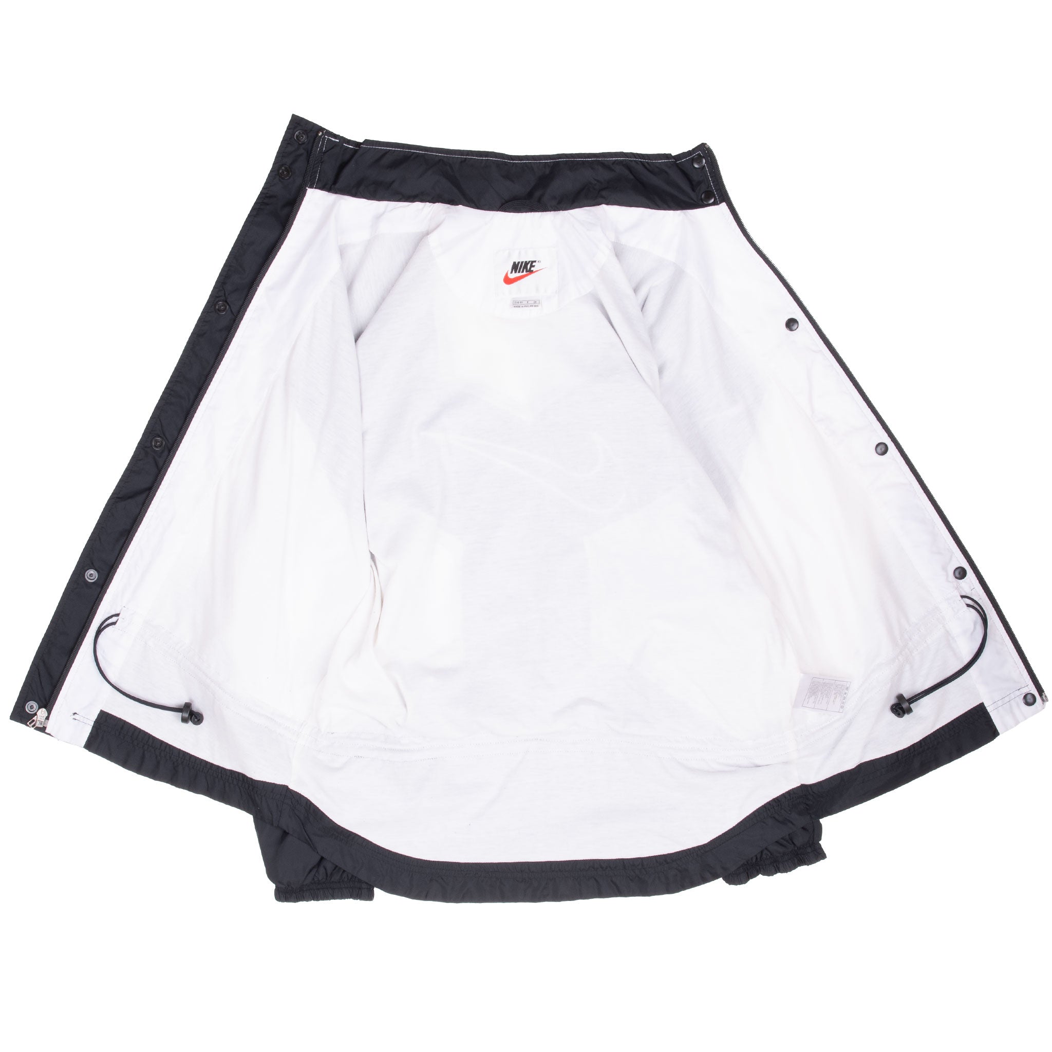 Vintage Nike Black And White Big Swoosh Windbreaker Jacket 1990S Size Small Women