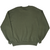 Back view of plain olive green crewneck sweatshirt