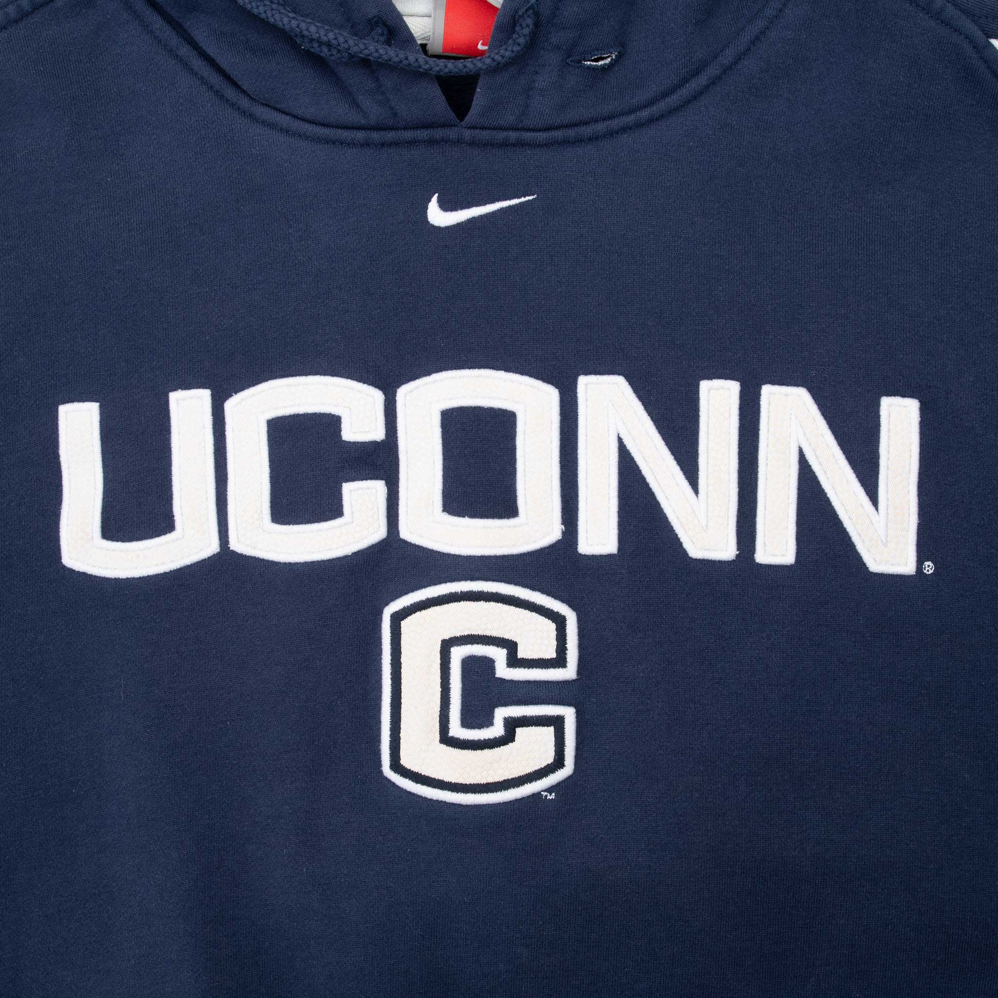 Vintage Nike Ncaa Uconn Blue Hoodie Sweatshirt 2000S Size XL