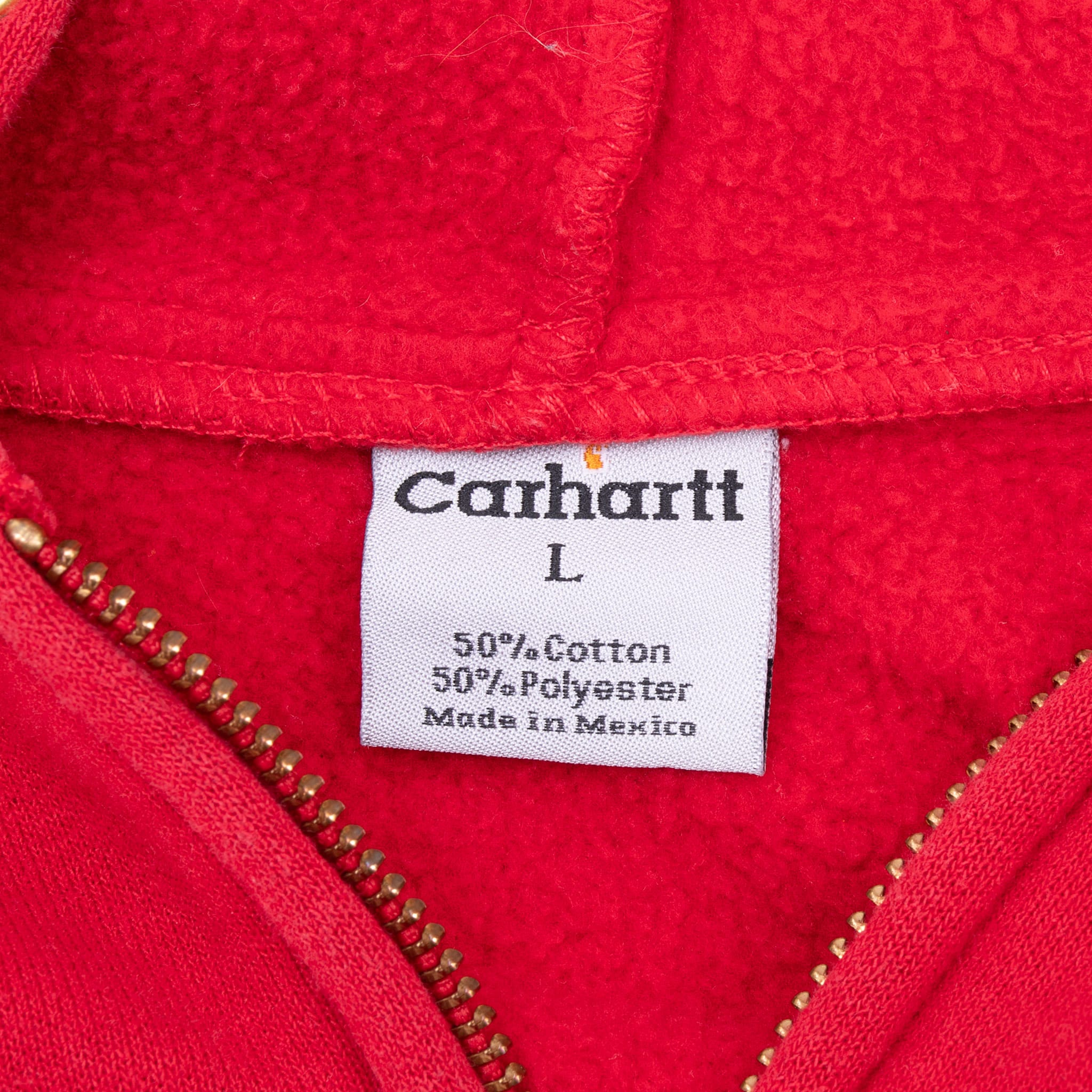 Vintage Carhartt Full Zip Red Hoodie Sweatshirt Size Large