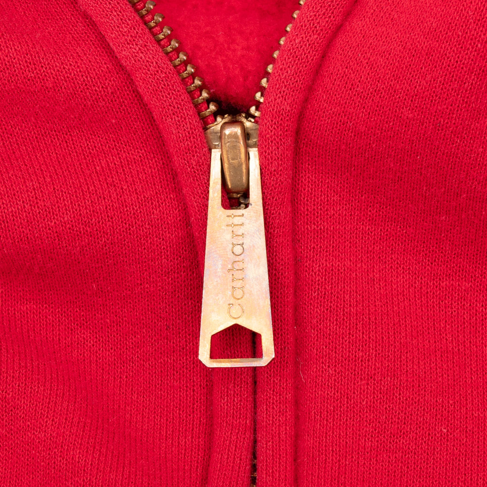 Vintage Carhartt Full Zip Red Hoodie Sweatshirt Size Large